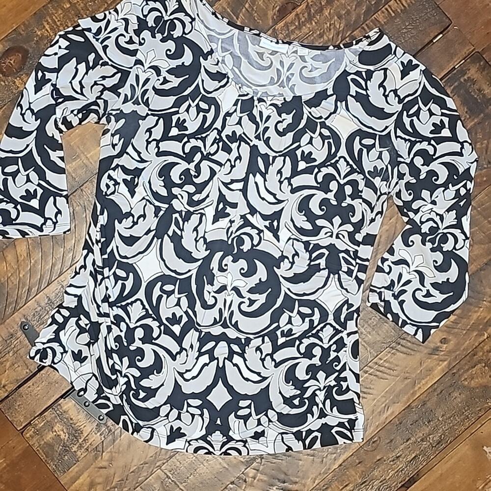 Women's Stretch Business Casual Top in Black, Gray and White XL